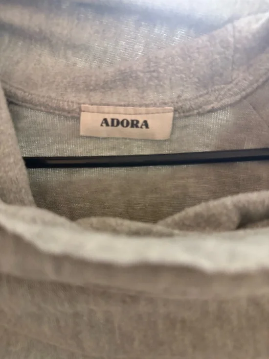 ADORA Light Gray Knit Draped Neck Top - Picture 2 of 4